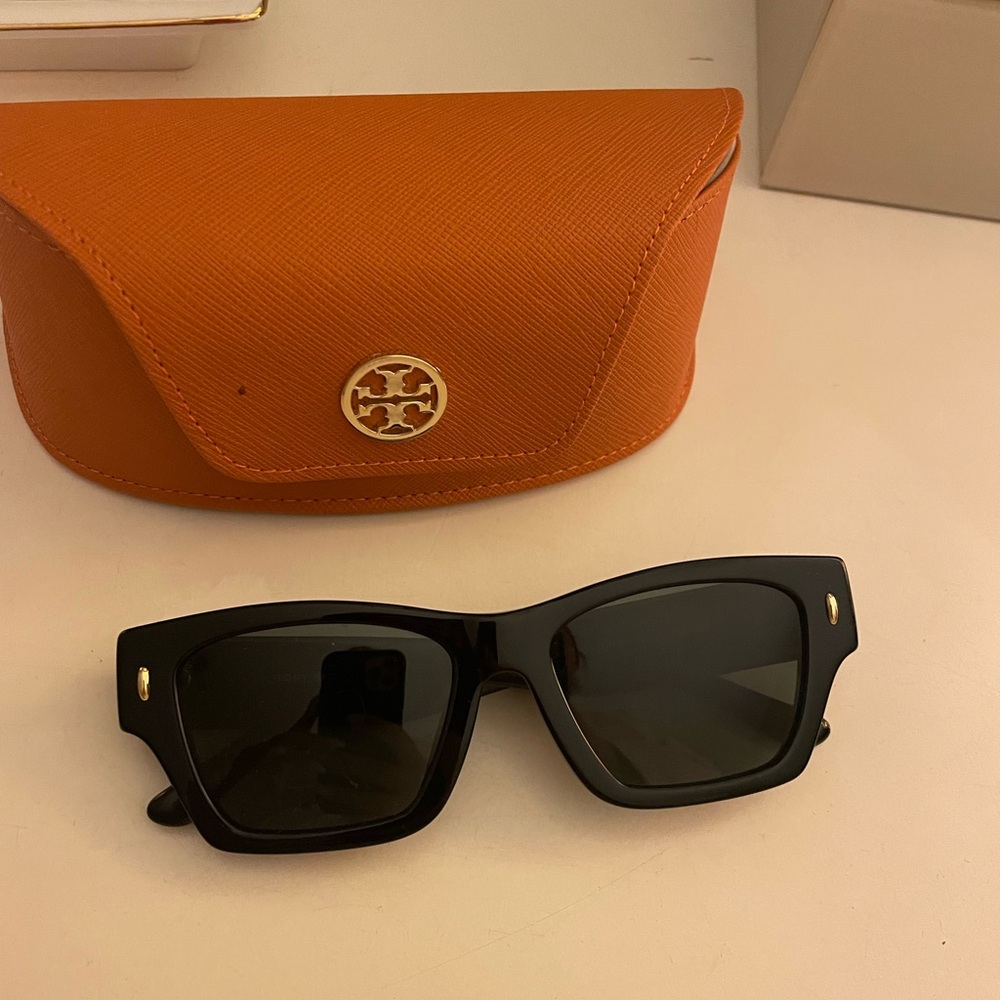 Tory Burch Black Sunglasses with Gold Accents
